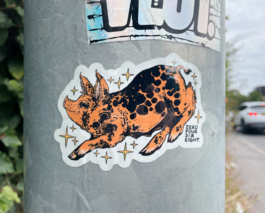 “(SANDY AND BLACK) PIG” Vinyl Sticker