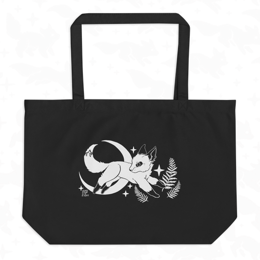 “FOX AND FERNS” Large Organic Tote Bag