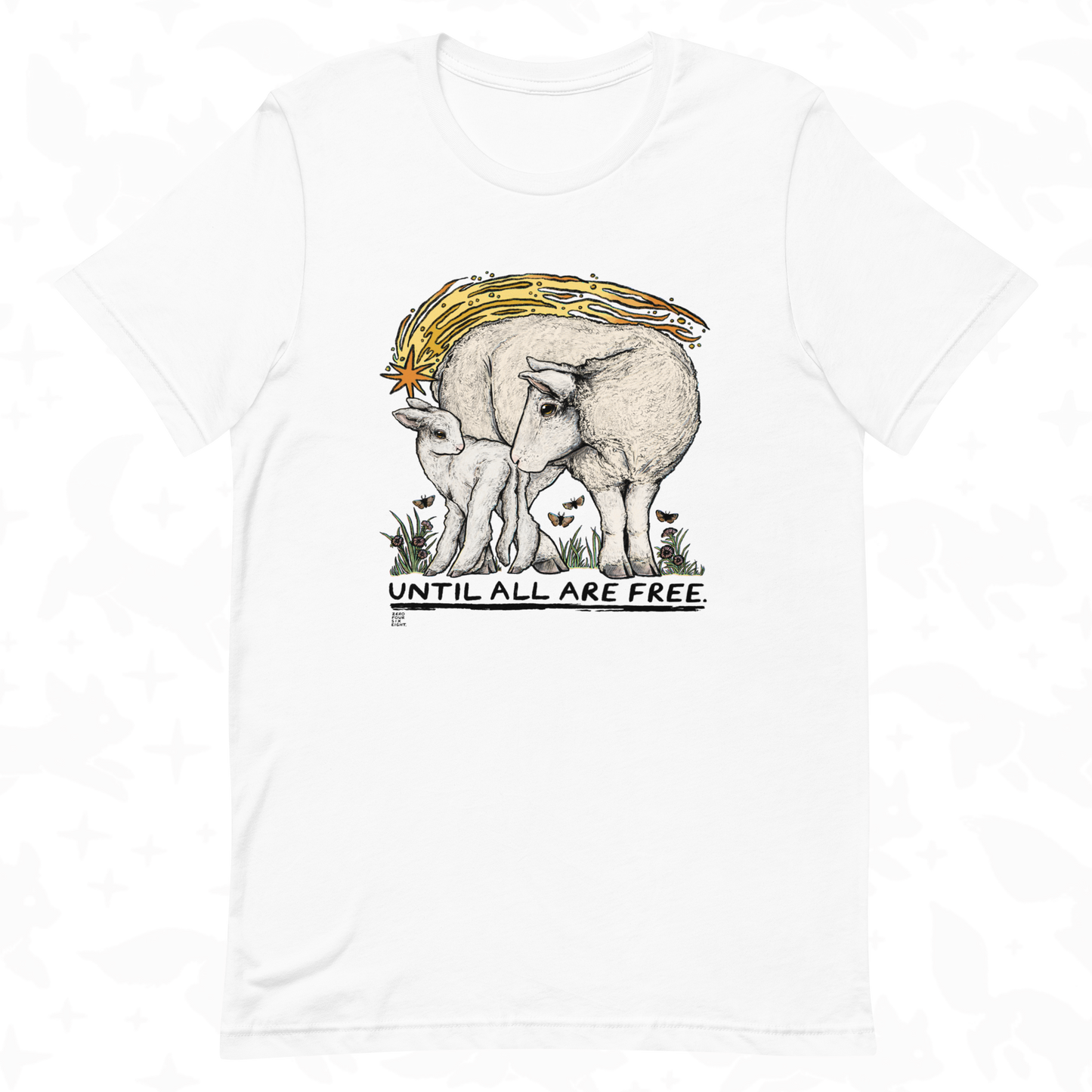 "UNTIL ALL ARE FREE" Unisex T-Shirt (Sheep Ahoy Charity)
